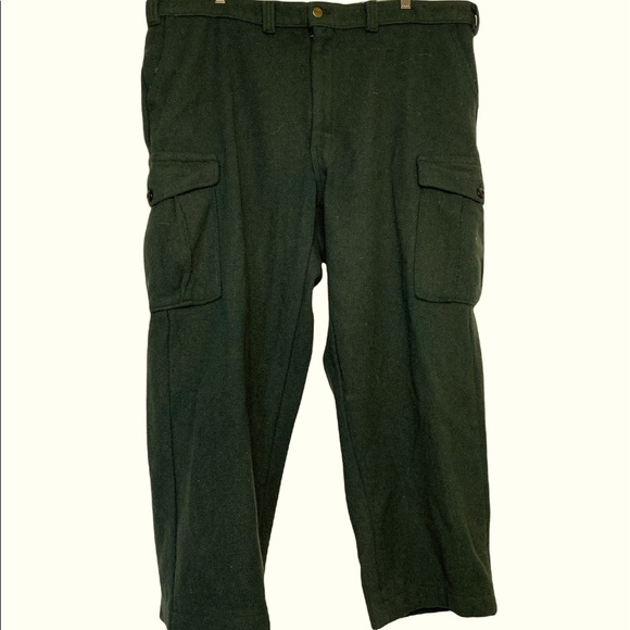 Vintage Ll Bean Thick Wool Green Cargo 